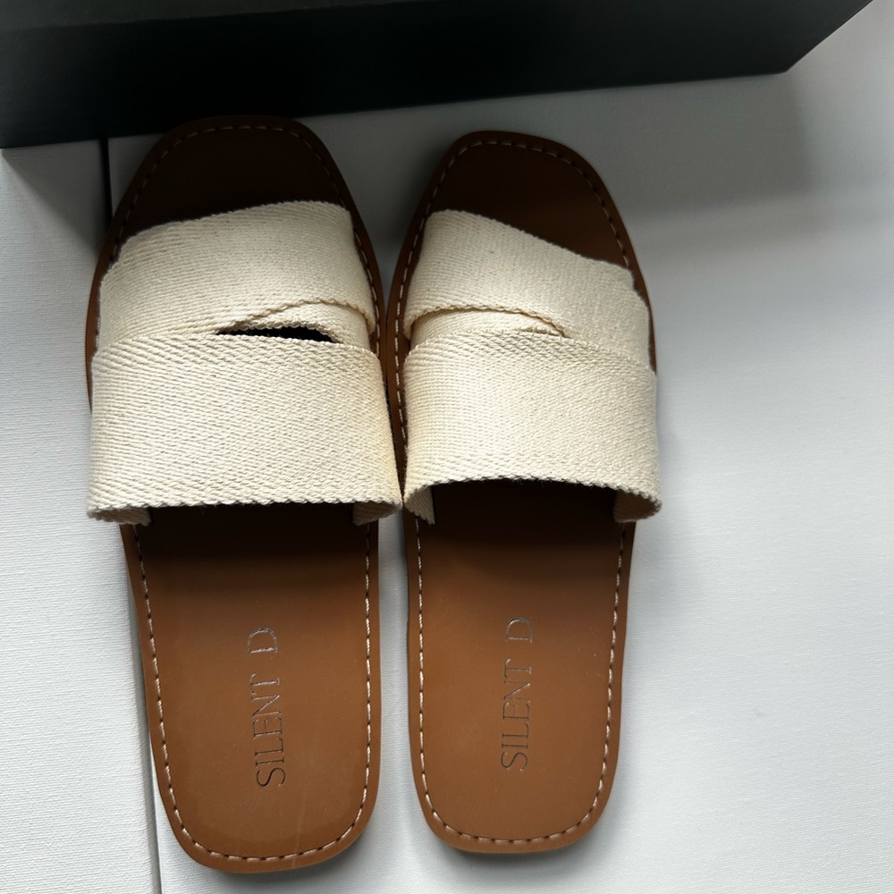 Anthropologie Silent D Canvas Slide Sandals Size … - image 3